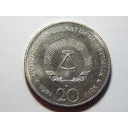 Německo DDR 20 Mark 1971 A H. Mann UNC č24059