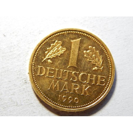 Německo BRD pozlacená 1 Mark 1990 D XF-UNC č24401