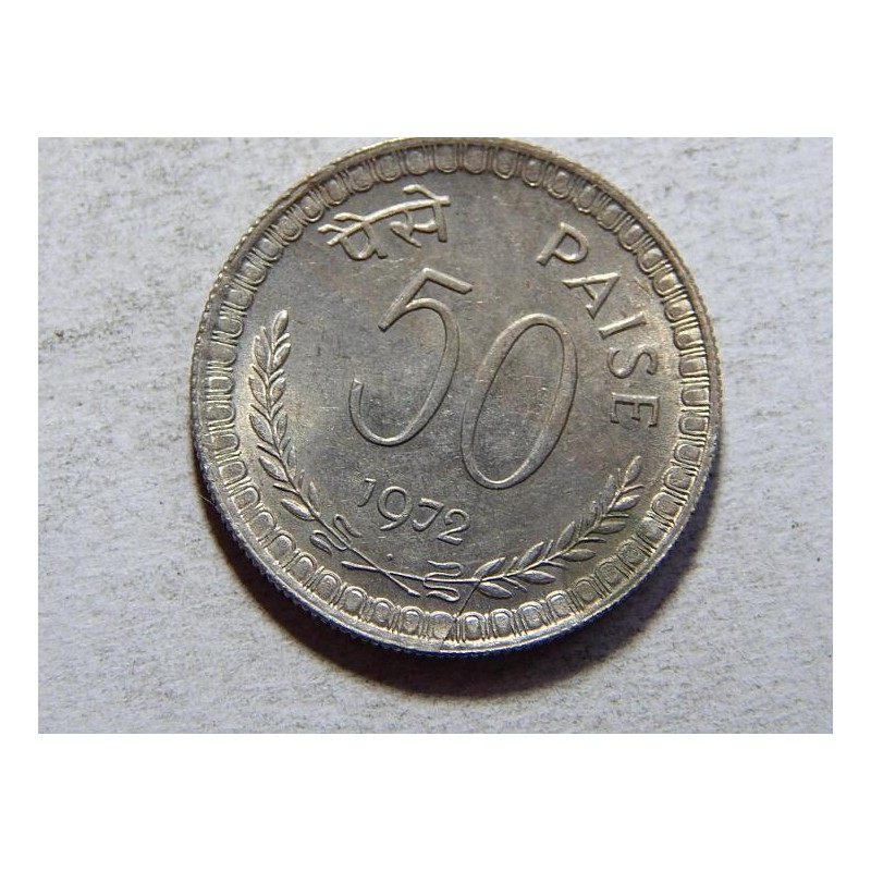 Indie 50 Paise 1972 s vouskama, diamant UNC č28094 Indie 50 Paise 1972 s vouskama, diamant UNC č28094