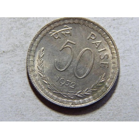 Indie 50 Paise 1972 s vouskama, diamant UNC č28094