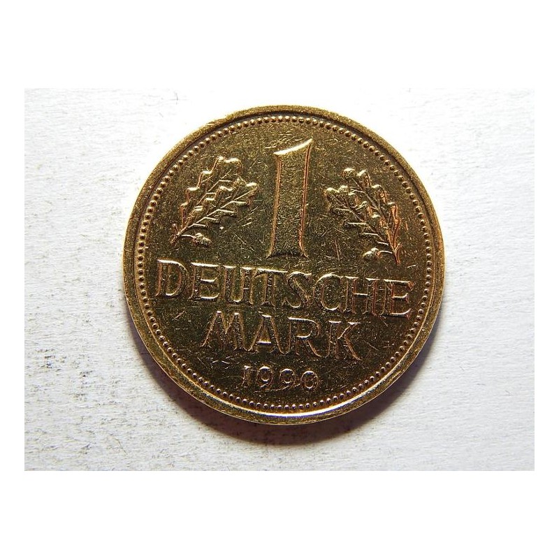 Německo BRD pozlacená 1 Mark 1990 A VF-XF č24441 Německo BRD pozlacená 1 Mark 1990 A VF-XF č24441