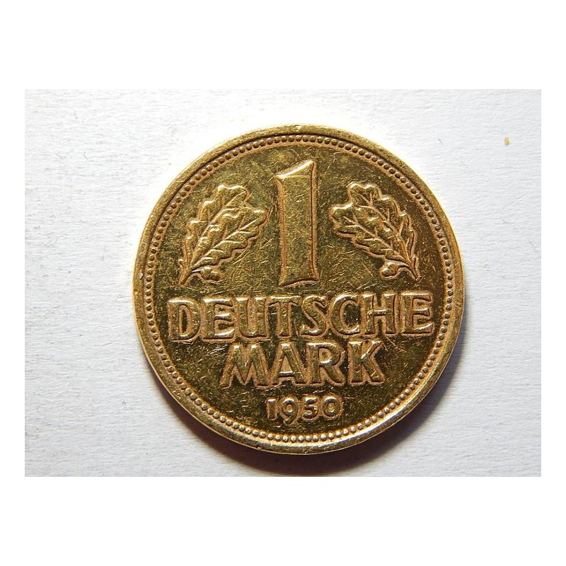Německo BRD pozlacená 1 Mark 1950 J VF č24455 Německo BRD pozlacená 1 Mark 1950 J VF č24455