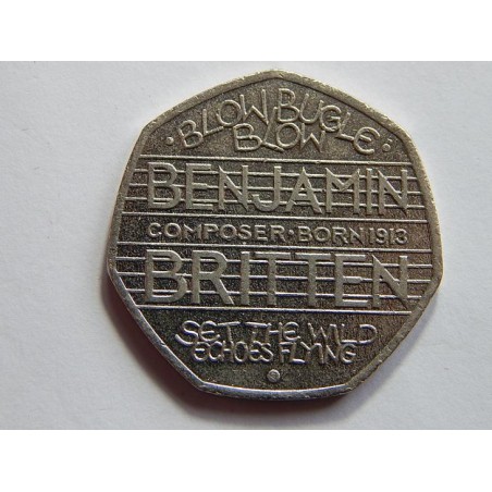 Anglie 50 Pence 2013 Benjamin Britten XF č31775