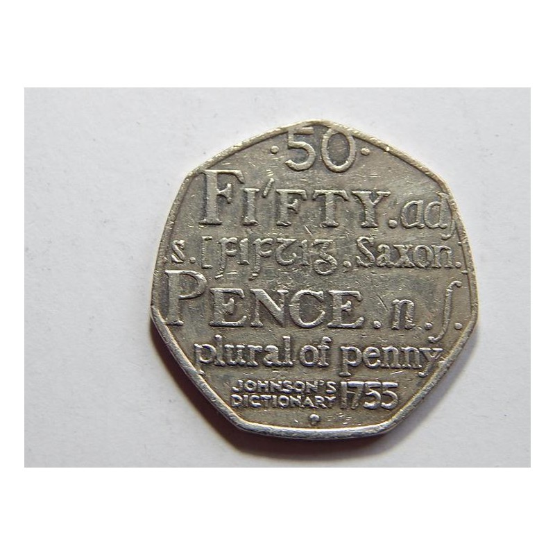 Anglie 50 Pence 2005 Saxon VF č31944 Anglie 50 Pence 2005 Saxon VF č31944