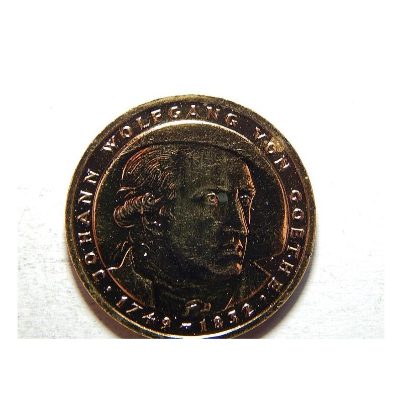 Německo BRD pozlacená 5 Mark 1982 D J. W. von Goethe UNC č25598 Německo BRD pozlacená 5 Mark 1982 D J. W. von Goethe UNC č25598