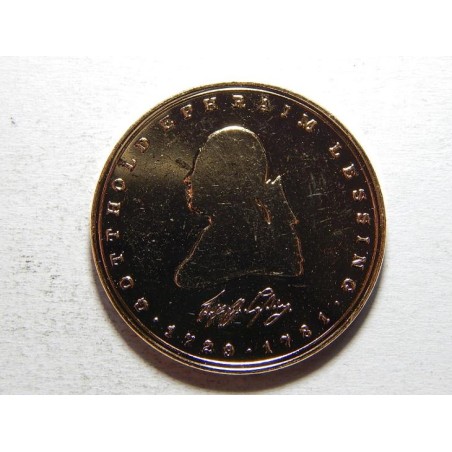 Německo BRD pozlacená 5 Mark 1981 J Gotthold Ephraim Lessing UNCč25615