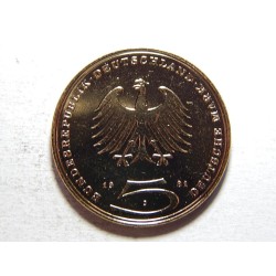Německo BRD pozlacená 5 Mark 1981 J Gotthold Ephraim Lessing UNCč25615