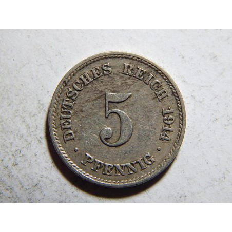 Německo Císařství 5 Pfennig 1914 J R XF č32807