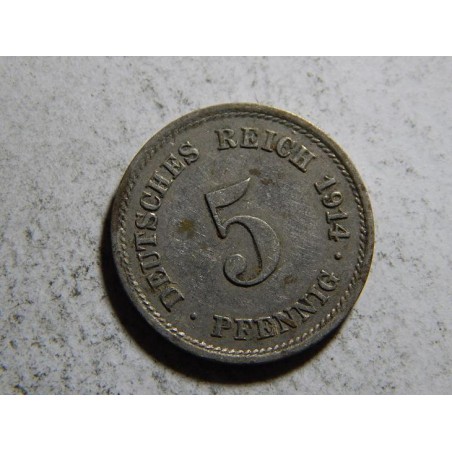Německo Císařství 5 Pfennig 1914 G R XF č32888