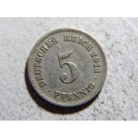 Německo Císařství 5 Pfennig 1913 F R XF č32943