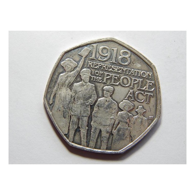 Anglie 50 Pence 2018 People Act 1918 UNC č31692 Anglie 50 Pence 2018 People Act 1918 UNC č31692