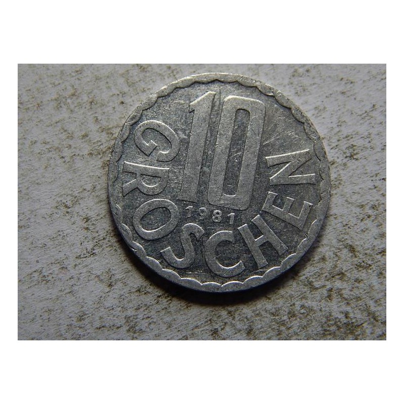 Rakousko 10 Gröschen 1981 XF č36292 Rakousko 10 Gröschen 1981 XF č36292