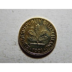 Německo BRD pozlacený 1 Pfennig 1991 G XF č25658