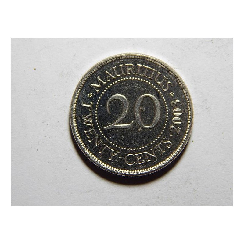Mauritius 20 Cents 2003 UNC č23401 Mauritius 20 Cents 2003 UNC č23401