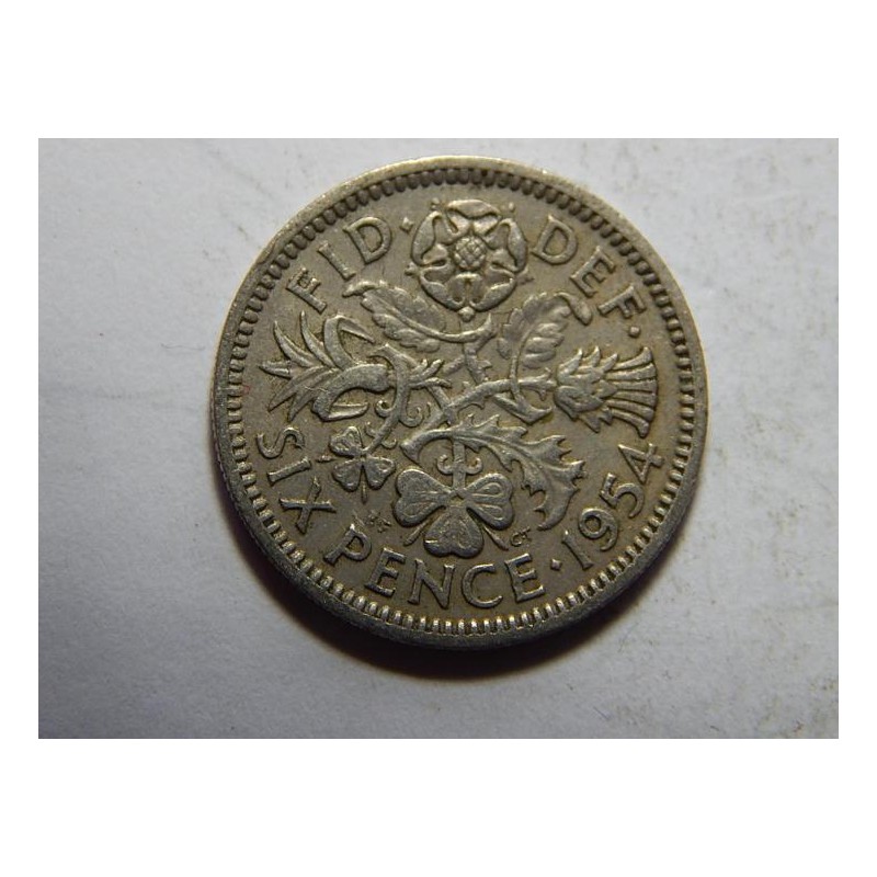Anglie 6 Pence 1954 XF č21417 Anglie 6 Pence 1954 XF č21417