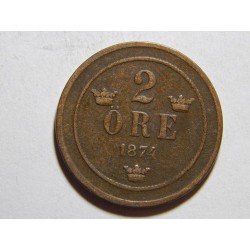 Švédsko 2 Öre 1874 XF č31919