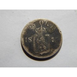 Norway 25 Ore 1876 Ag F-VF č00689
