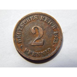 Germany Empire 2 Pfennig 1873 B RR VF č10001