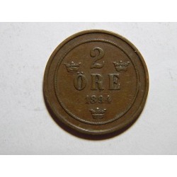 Švédsko 2 Öre 1894 open 4 XF č31777