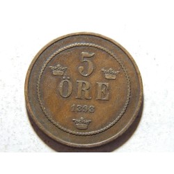 Švédsko 5 Öre 1898 RR XF č22250