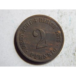 Germany Empire 2 Pfennig 1875 C XF-UNC č10426