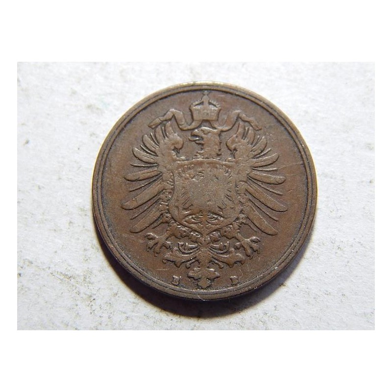Germany Empire 2 Pfennig 1876 B VF-XF č10320 Germany Empire 2 Pfennig 1876 B VF-XF č10320