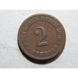 Germany Empire 2 Pfennig 1876 B VF-XF č10320