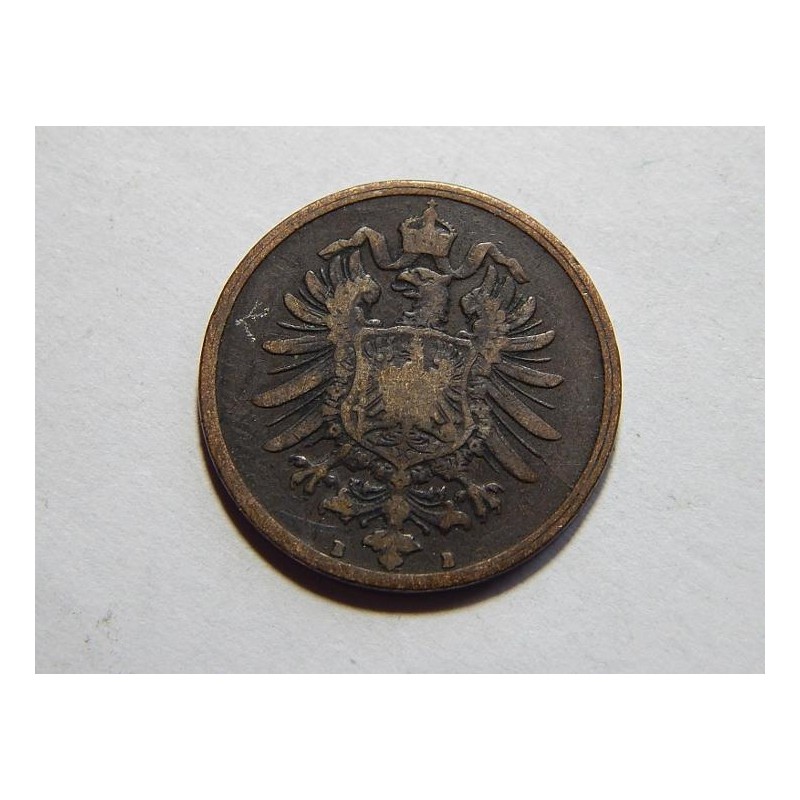 Germany Empire 2 Pfennig 1876 B VF-XF č10007 Germany Empire 2 Pfennig 1876 B VF-XF č10007