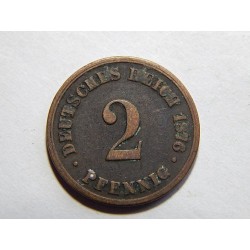 Germany Empire 2 Pfennig 1876 B VF-XF č10007