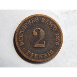 Germany Empire 2 Pfennig 1876 C XF č10003