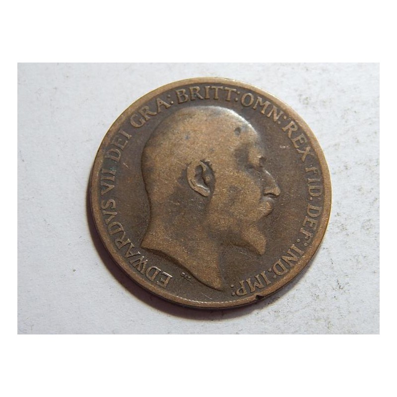 Great Britain 1 Penny 1908 F-VF č12340 Great Britain 1 Penny 1908 F-VF č12340