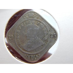 India 2 Annas 1925 tečka Bombay F-VF č00514