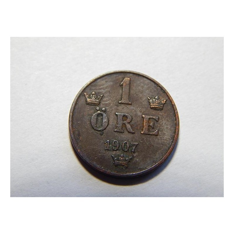Sweden 1 Öre 1907 XF č10552 Sweden 1 Öre 1907 XF č10552