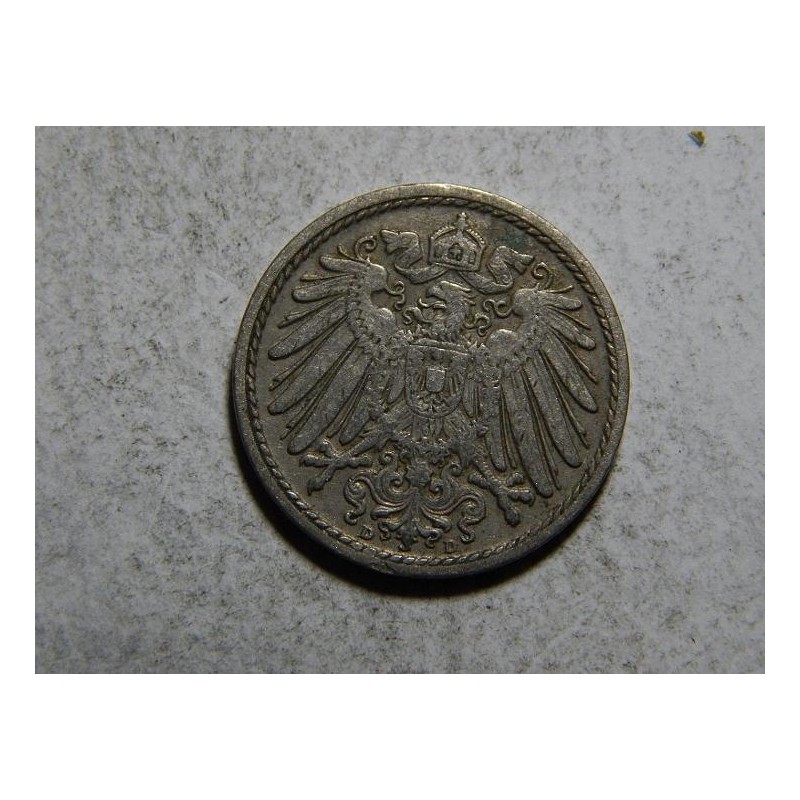 Německo Císařství 5 Pfennig 1908 D R XF č32733 Německo Císařství 5 Pfennig 1908 D R XF č32733