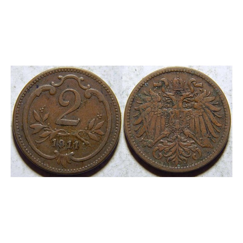 František Josef I. 2 Heller 1911 VF č30274 František Josef I. 2 Heller 1911 VF č30274