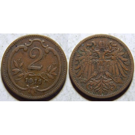 František Josef I. 2 Heller 1911 VF č30274