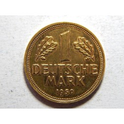 Německo BRD pozlacená 1 Mark 1950 F UNC č24477