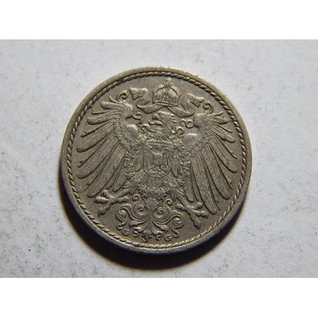 Německo Císařství 5 Pfennig 1914 G R XF č32819