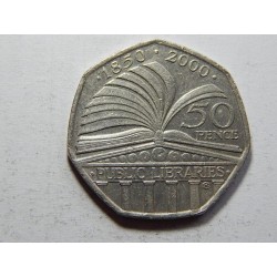 Anglie 50 Pence 2000 public Libraries XF č21912