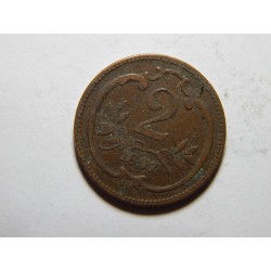 František Josef I. 2 Heller 1897 F-VF č21147