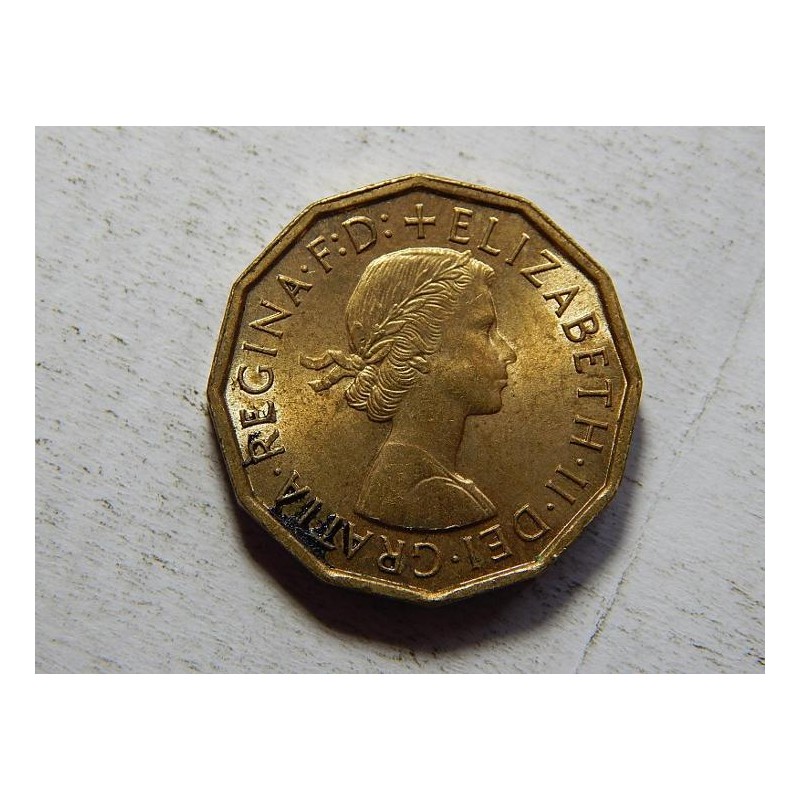 Anglie 3 Pence 1967 XF-UNC č33537 Anglie 3 Pence 1967 XF-UNC č33537