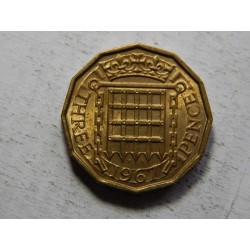 Anglie 3 Pence 1967 XF-UNC č33537