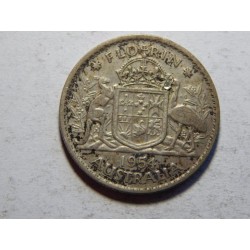 Austrálie 1 Florin 1954 Ag VF-XF č21484