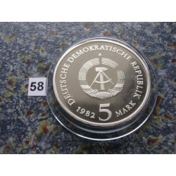 Germany DDR 5 Mark 1982 PROOF Todestag J. W. von Goethe RRRR čŠU017
