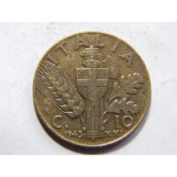 Itálie 10 Centesimi 1943 Bronz XF č20040 