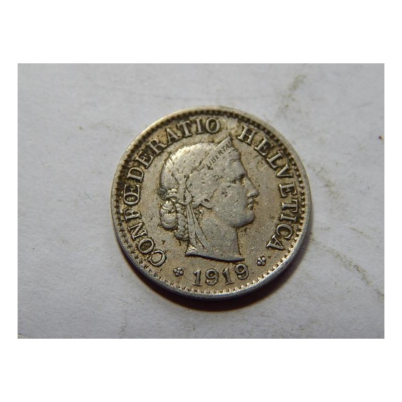 Švýcarsko 5 Rappen 1919 B VF č11045 Švýcarsko 5 Rappen 1919 B VF č11045