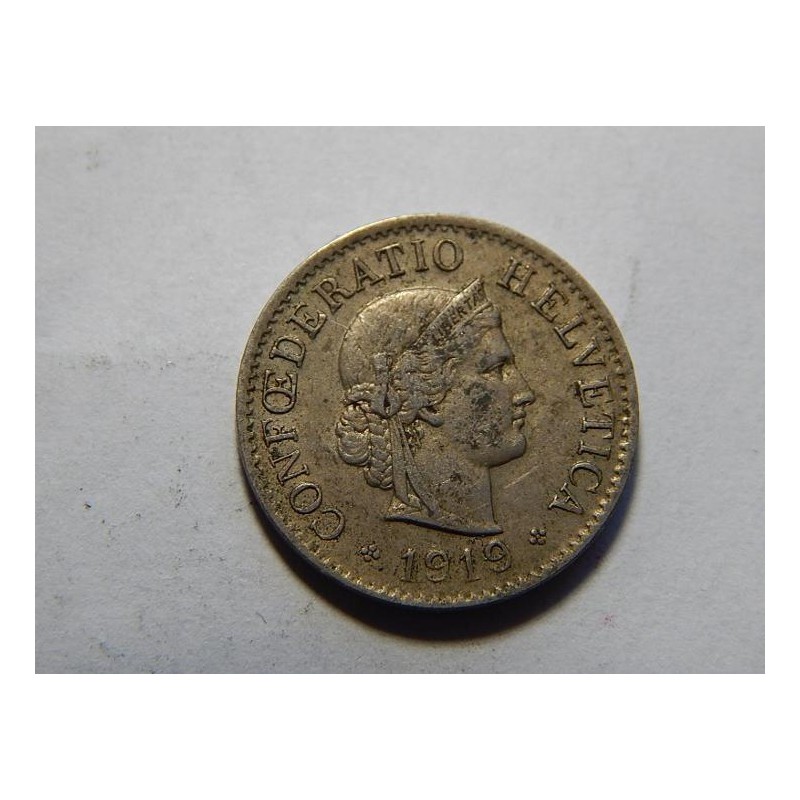 Švýcarsko 5 Rappen 1919 B XF č11461 Švýcarsko 5 Rappen 1919 B XF č11461
