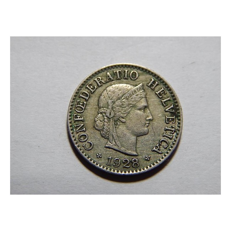 Švýcarsko 5 Rappen 1928 B XF č11090 Švýcarsko 5 Rappen 1928 B XF č11090