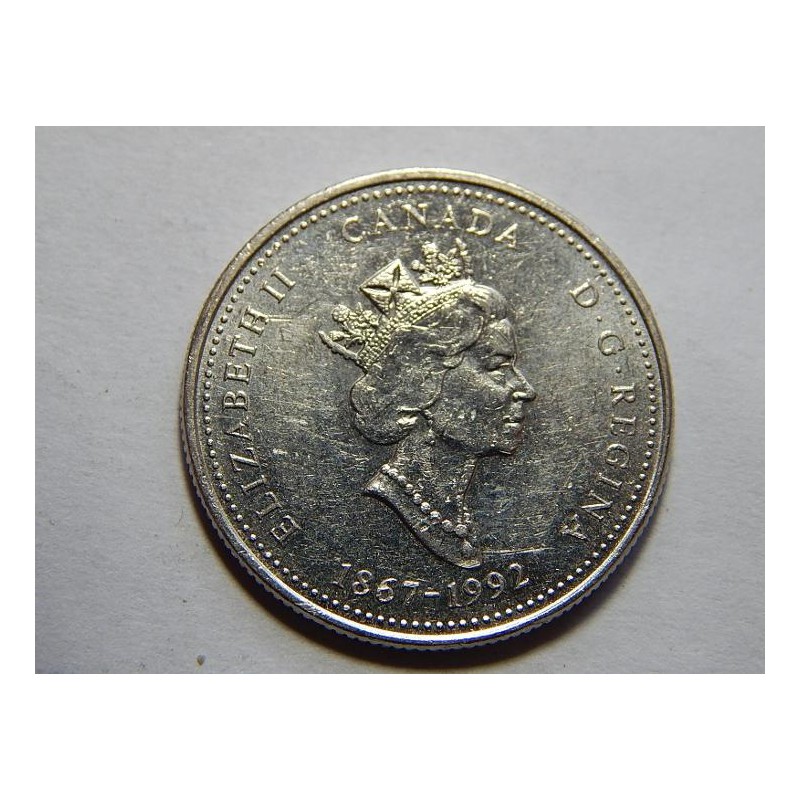 Kanada 25 Cents 1992 pamětní XF č20300 Kanada 25 Cents 1992 pamětní XF č20300