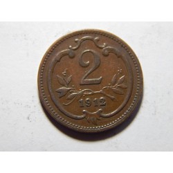 František Josef I. 2 Heller 1912 VF-XF č20581 